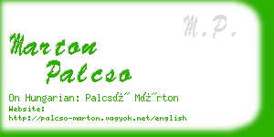 marton palcso business card